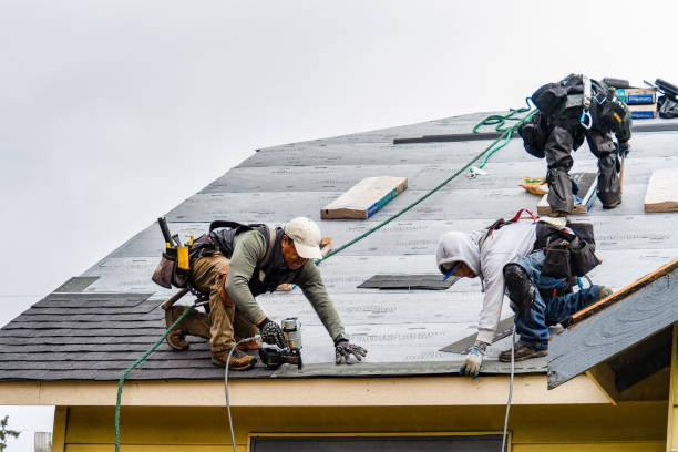 Professional Gutter Installation technician working in Hoosick Falls, NY
